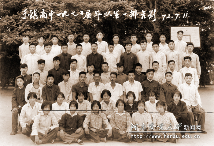 高中毕业留影（四排右2）