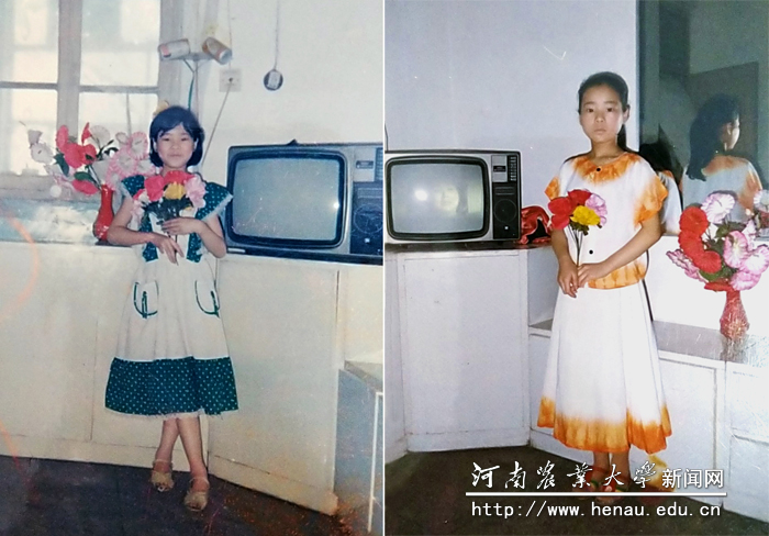 与家中第一台电视机合影 与家中第一台电视机合影