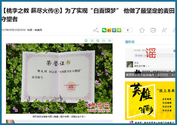 映象网:为了实现“白面馍梦” 他做了最坚定的麦田守望者 映象网:为了实现“白面馍梦” 他做了最坚定的麦田守望者