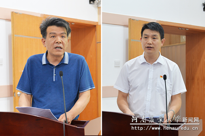 牧医工程学院院长杨国宇、经济与管理学院党委副书记李建群进行就业创业经验交流 牧医工程学院院长杨国宇、经济与管理学院党委副书记李建群进行就业创业经验交流